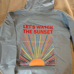 Blue hoodie “Let’s watch the sunset”